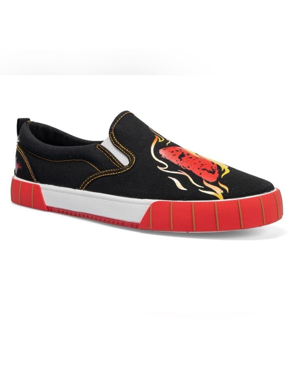 🔥🌶️Doritos Flamin’ Hot Slip-On Sneakers Men’s Size 10.5 Canvas Red & Black 🌶️🔥 - Picture 4 of 16